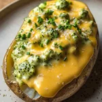 Cheesy Baked Potatoes with Broccoli Cheese Sauce