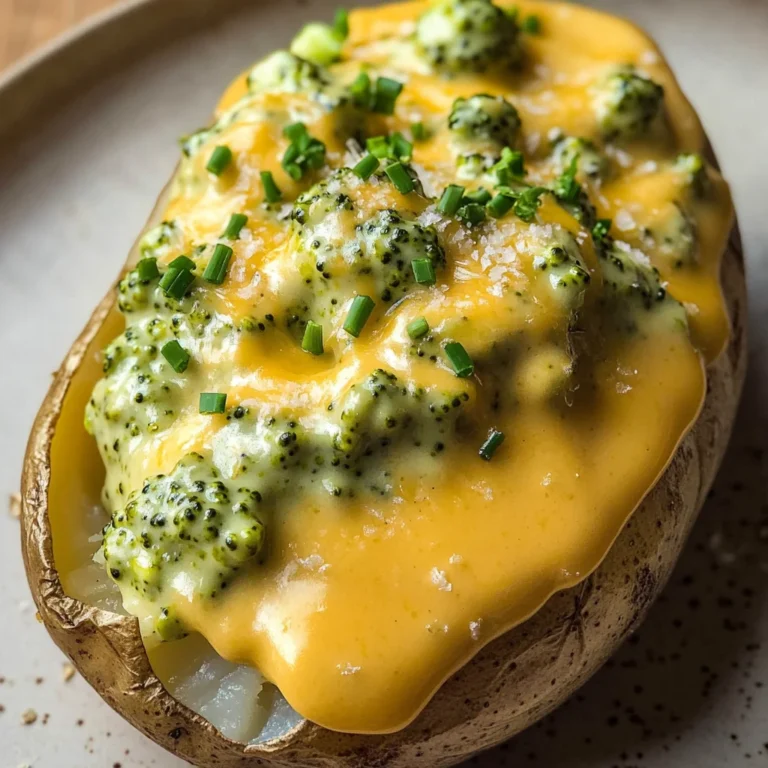 Cheesy Baked Potatoes with Broccoli Cheese Sauce