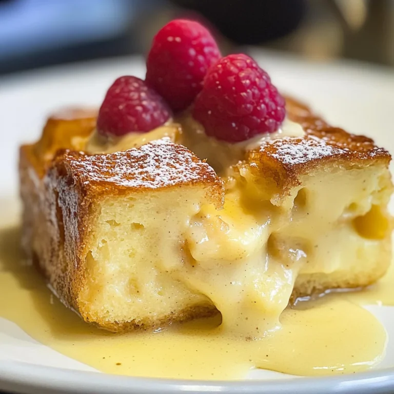 Custard Bread Pudding with Vanilla Sauce
