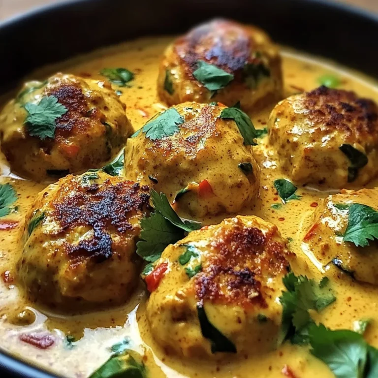 Thai Chicken Meatballs in Coconut Curry Sauce