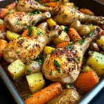 Baked Chicken Drumsticks with Roasted Veggies