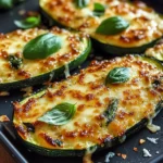 Cheesy Garlic Zucchini Steaks
