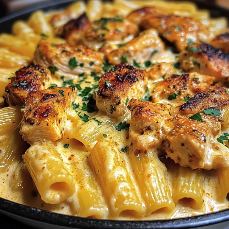Garlic Cajun Chicken Cheesy Rigatoni in Velveeta Cream Sauce