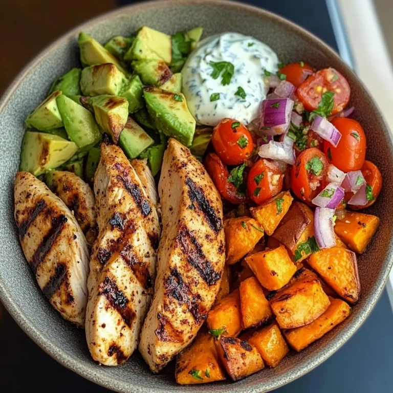 Grilled Chicken Bowl with Sweet Potato & Avocado Salsa