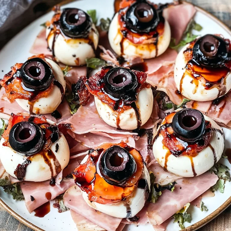 Halloween Antipasto Eyeballs Appetizer