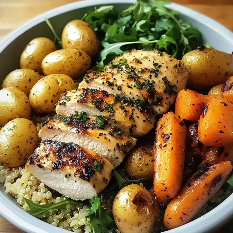 Herb Grilled Chicken with Roasted Potatoes, Carrots & Quinoa