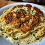 Mozzarella Alfredo Chicken Linguine with Parmesan Garlic