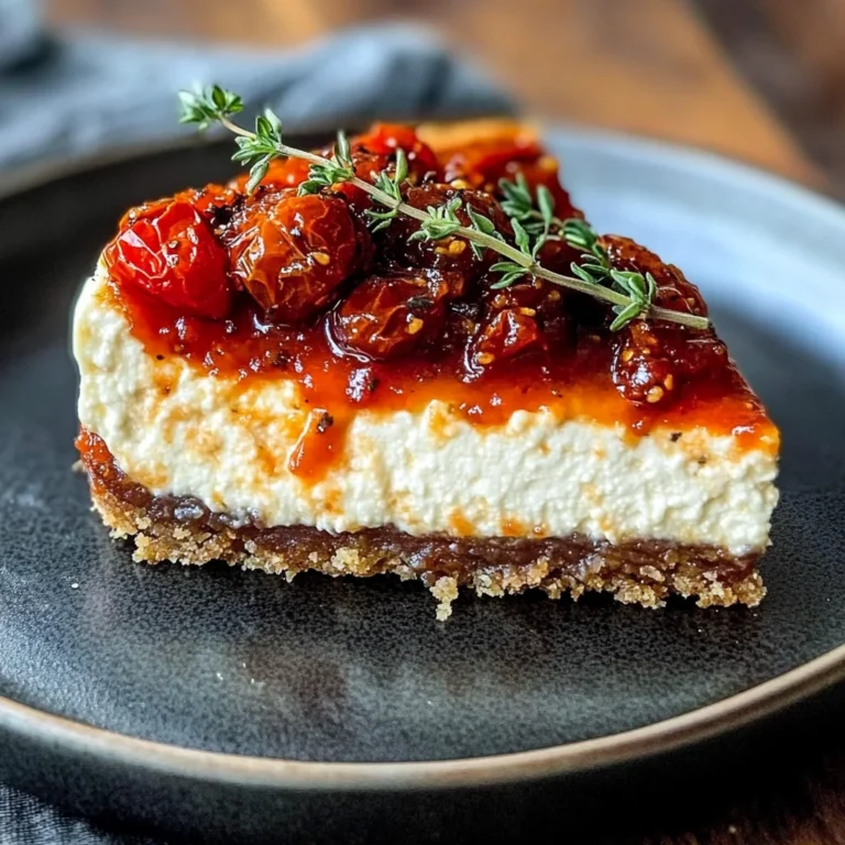 Savory Cheesecake with Roasted Tomato Jam & Parmesan Crust