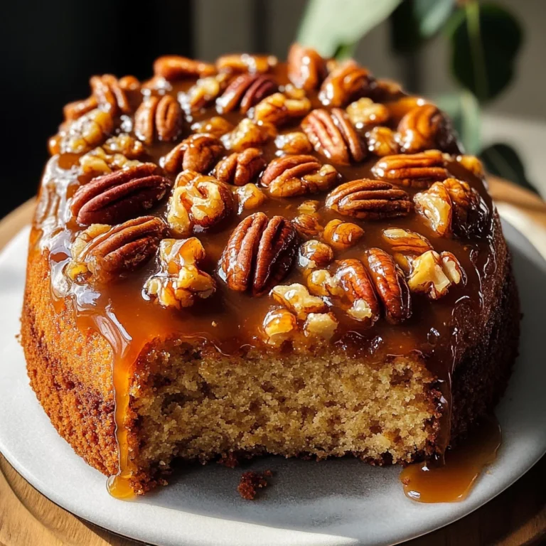 Upside-Down Caramel Pecan Cake