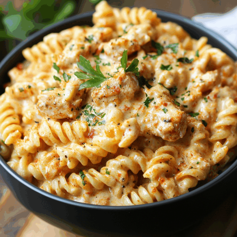 Cheesy Garlic Cajun Chicken Rotini in Velveeta Cream Sauce