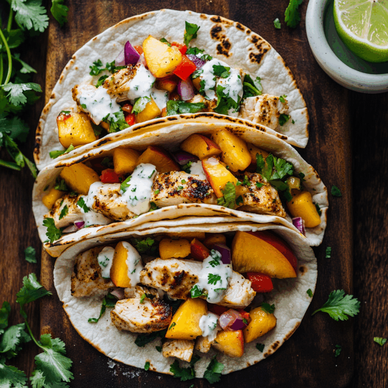 Cilantro-Lime Chicken Tacos with Peach Salsa (30-Minute, One-Pan Meal)