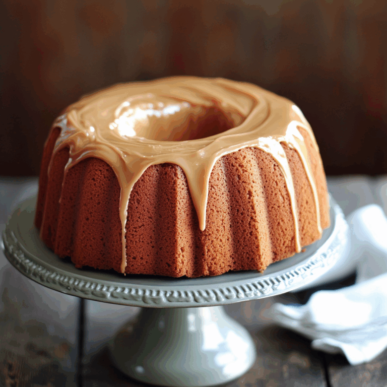 Sour Cream Pound Cake with Caramel Frosting