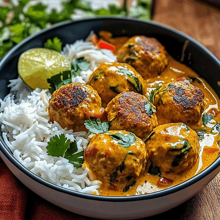 Thai Chicken Meatballs in Creamy Coconut Curry