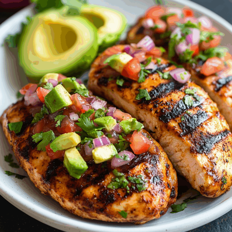 Grilled Chili-Lime Chicken with Avocado & Red Onion Salsa