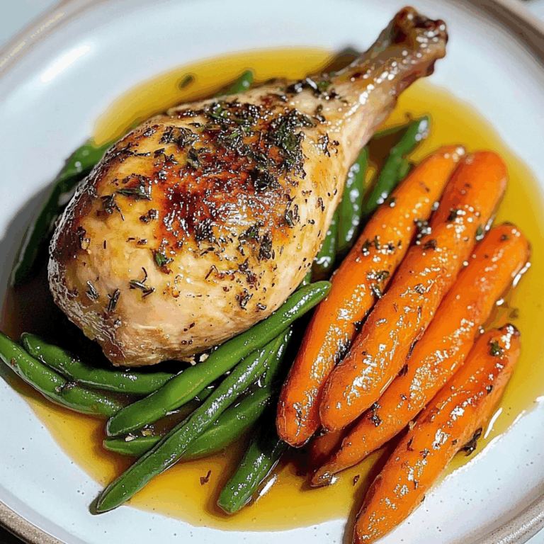 Herb Roasted Chicken with Garlic Green Beans & Glazed Carrots