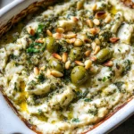 Baked Feta and Artichoke Dip with Olive Gremolata