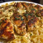 Cheesy Garlic Chicken with Cajun Alfredo Bowties
