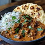 Coconut-Curry Braised Beef with Jasmine Rice & Garlic Naan