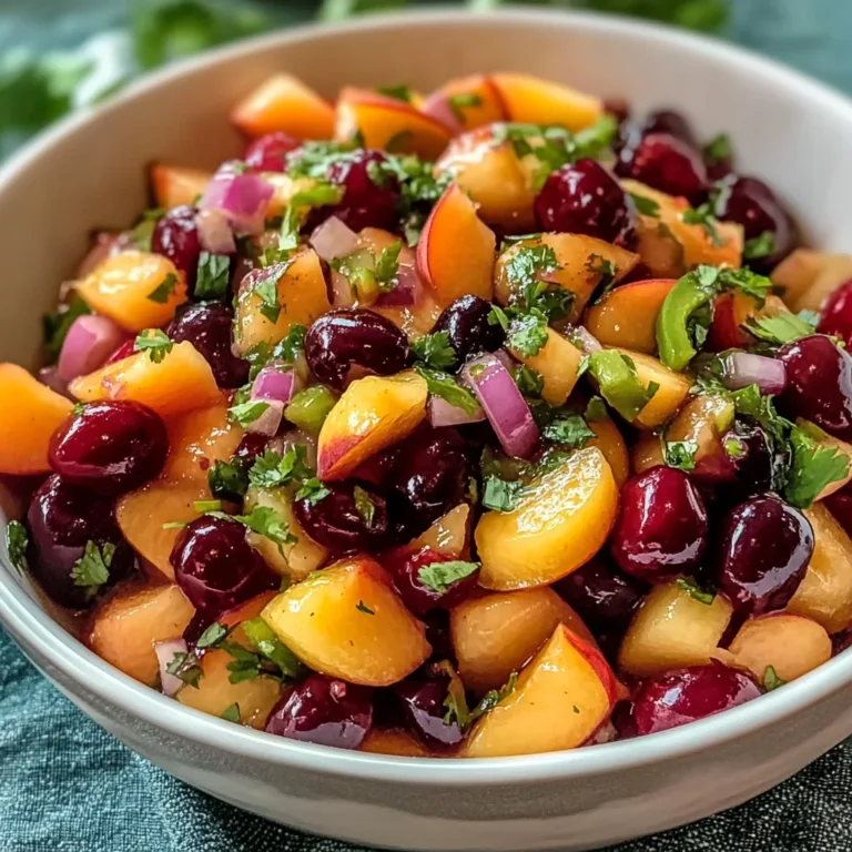 Delicious Peach Cherry Salsa - theamazingfood
