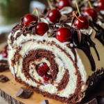 Elegant Black Forest Cake Roll