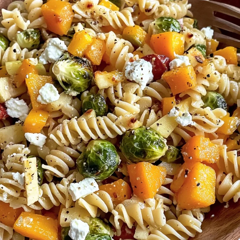 Fall Pasta Salad with Butternut Squash and Brussels