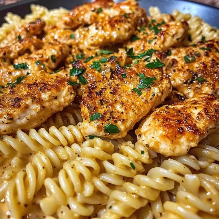 Garlic Parmesan Chicken Twisted Pasta in Spicy Three-Cheese Cajun Sauce