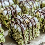 Pistachio Rice Krispie Treats with Dark Chocolate Recipe
