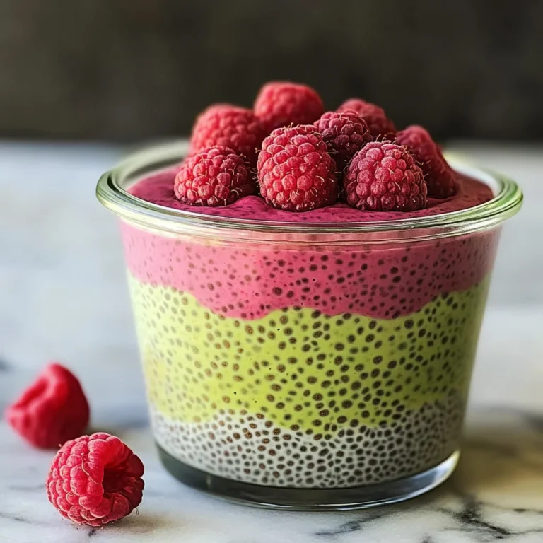 Raspberry Matcha Chia Pudding