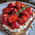 Roasted Strawberry Whipped Ricotta Toast Recipe