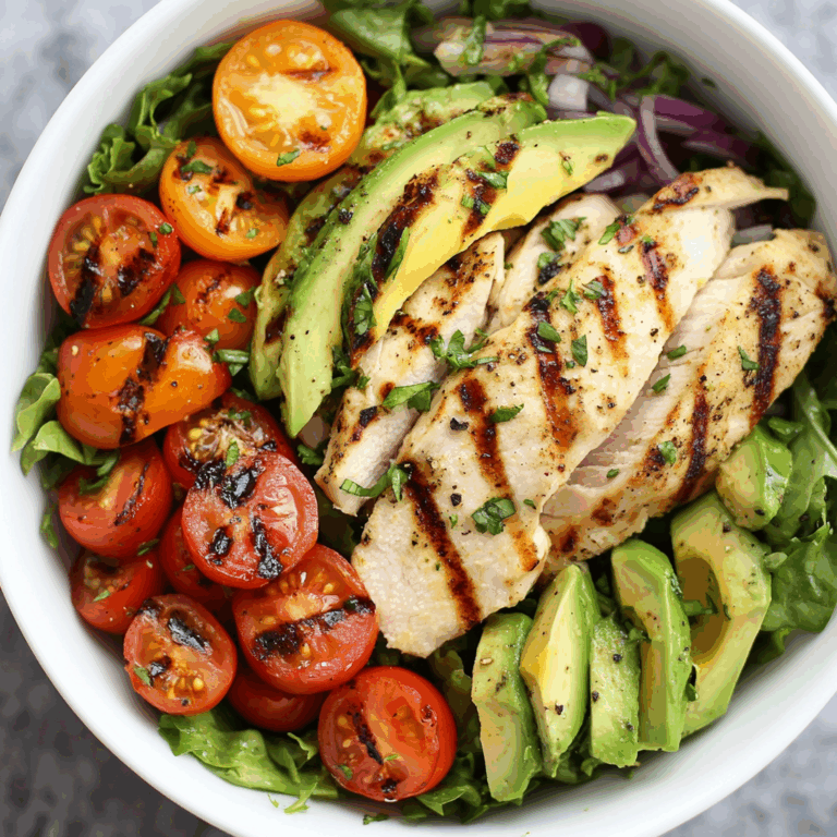 Grilled Chicken and Avocado Salad Bowl