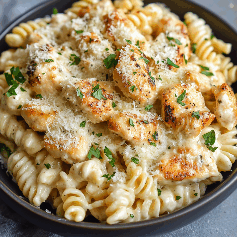 Creamy Garlic Chicken Rotini with Parmesan Velveeta Sauce