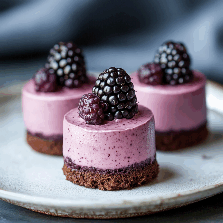 Mini Blackberry Mousse Cakes