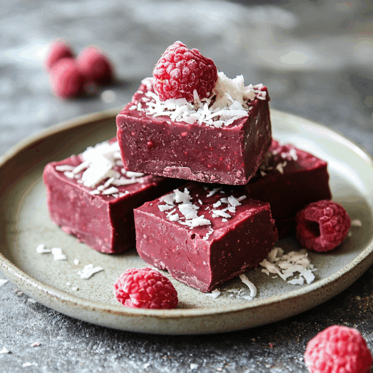 Raspberry Coconut Fudge | A sugar-free, vegan fudge recipe