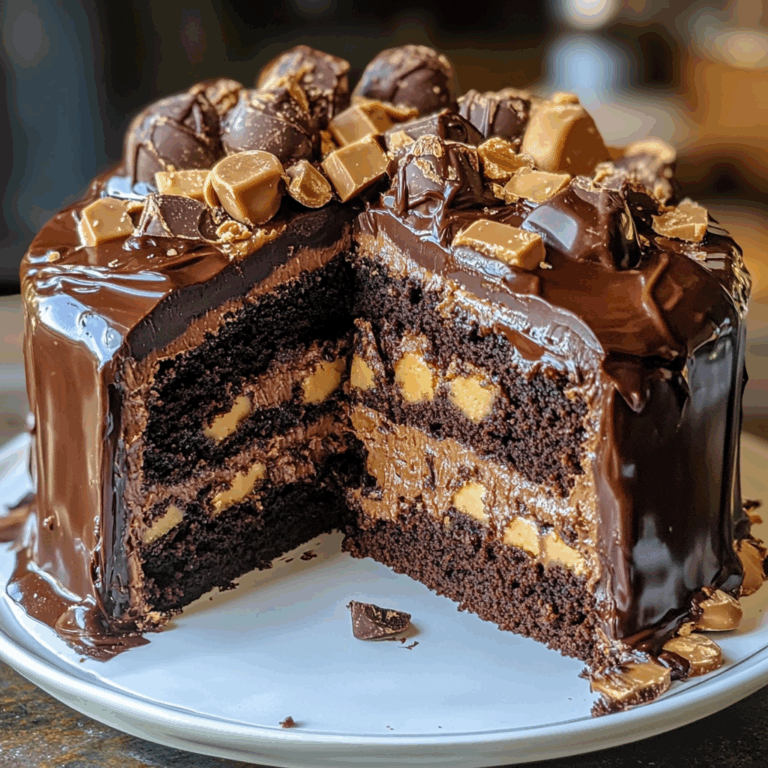 Reese’s Chocolate Peanut Butter Cup Earthquake Cake