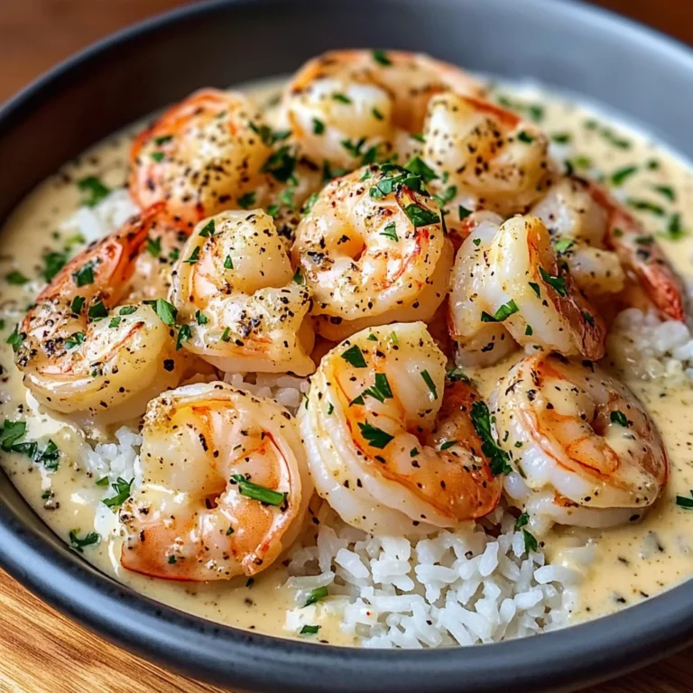 Creamy Garlic Shrimp with Rice