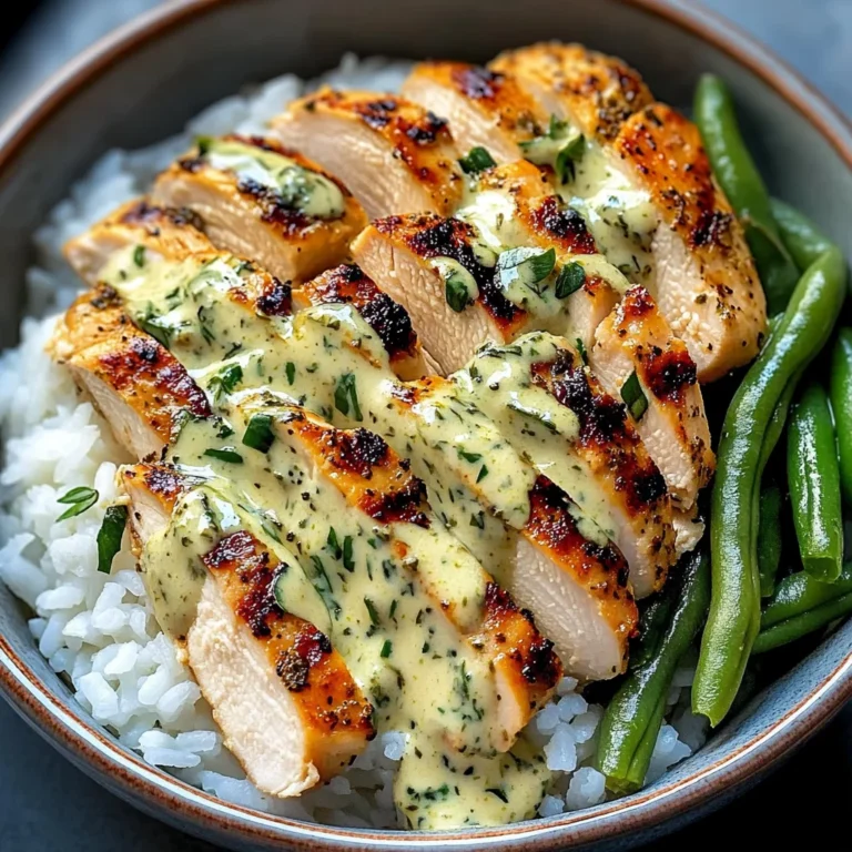 Creamy Herb Chicken Rice Bowl with Green Beans