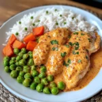 Creamy Paprika Chicken with Rice & Buttered Veggies