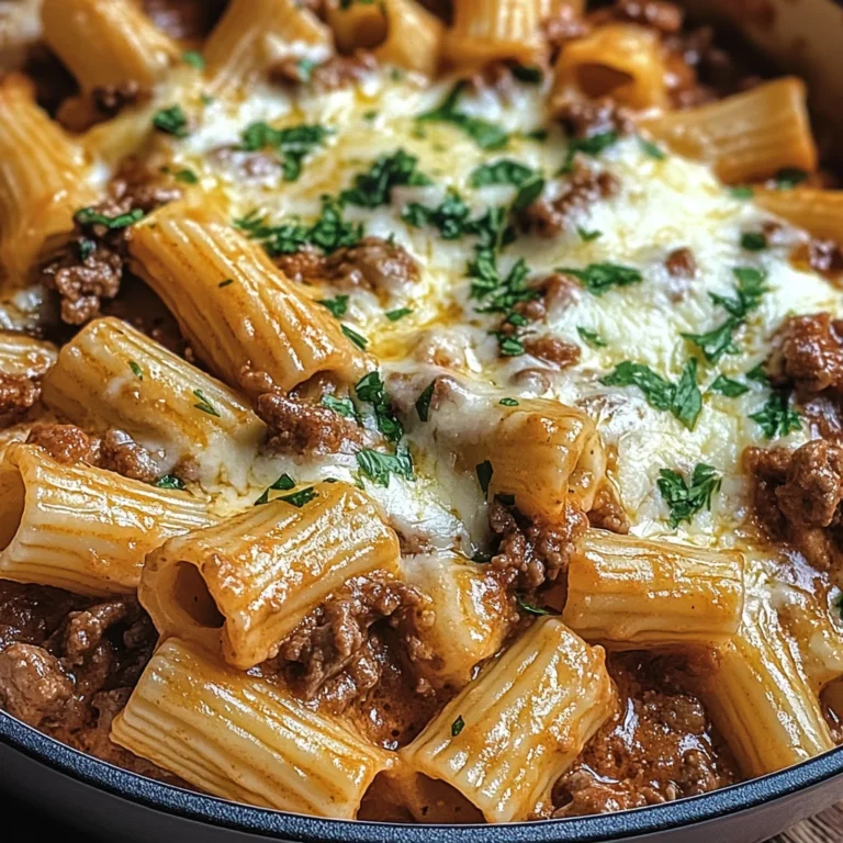 Creamy Parmesan Beef Rigatoni