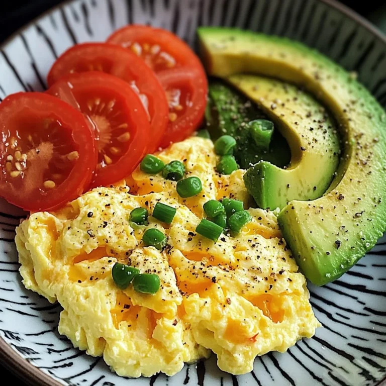 Creamy Scrambled Eggs with Tomato & Avocado