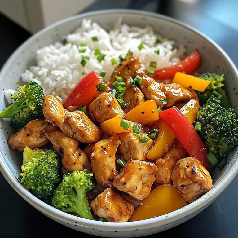 Garlic Chicken Stir-Fry Bowl with Broccoli Rice