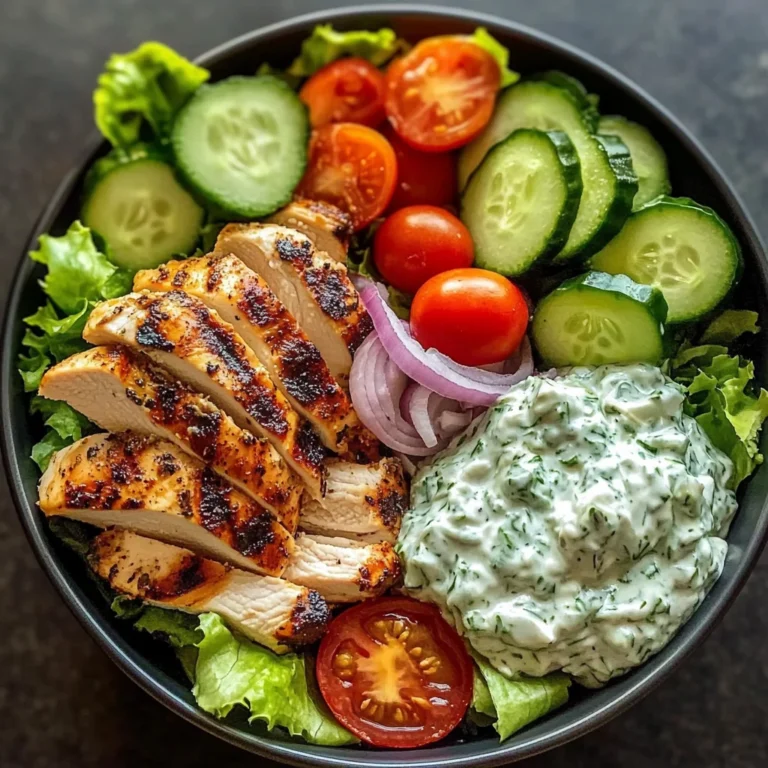 Greek Chicken Salad Bowl with Tzatziki