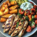 Grilled Chicken Power Plate with Sweet Potatoes & Avocado Salad