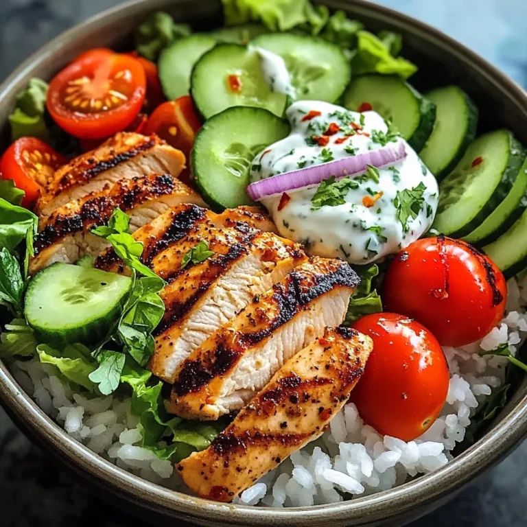 Grilled Chicken & Rice Veggie Bowl with Herb Yogurt