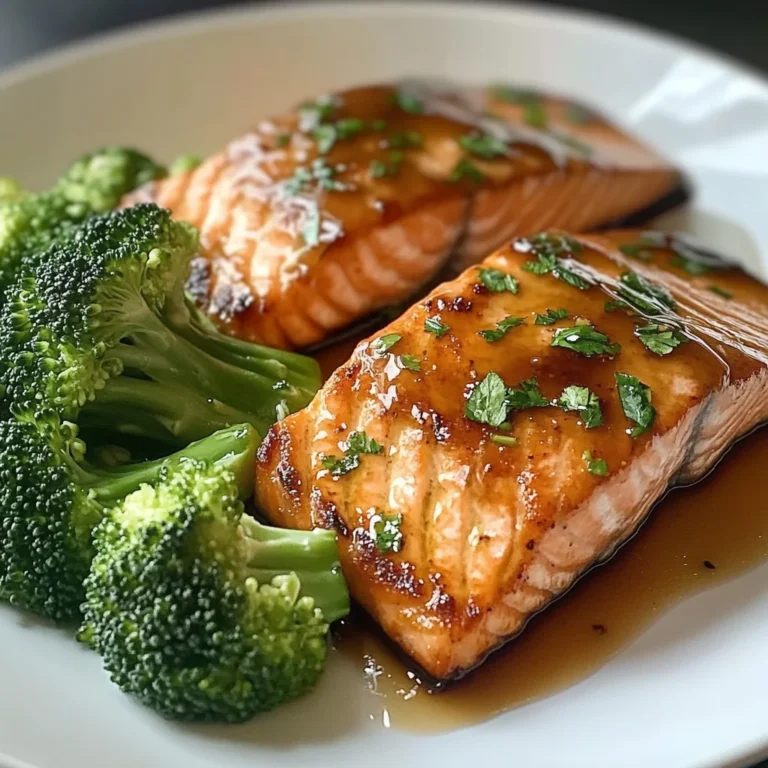 Honey Garlic Glazed Salmon with Steamed Broccoli