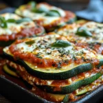 Layered Zucchini Ricotta Melts with Marinara
