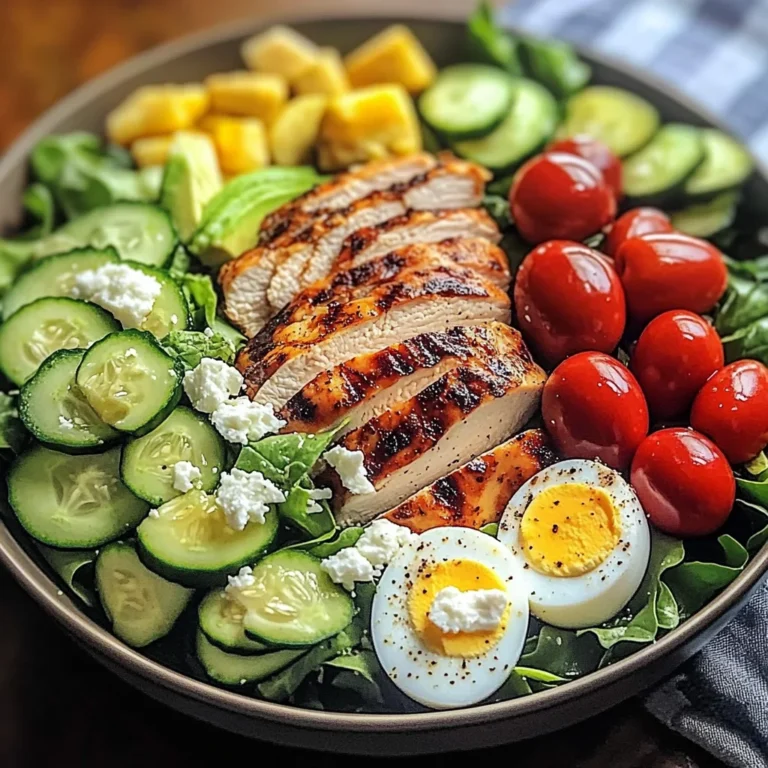 Mediterranean Power Salad with Grilled Chicken & Jammy Eggs