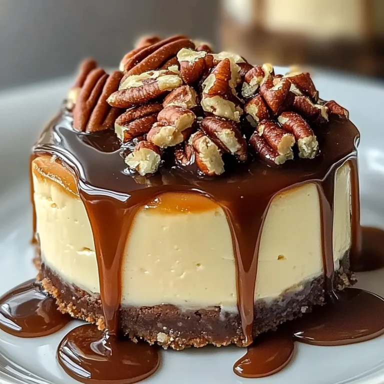 No Bake Turtle Mini Cheesecake