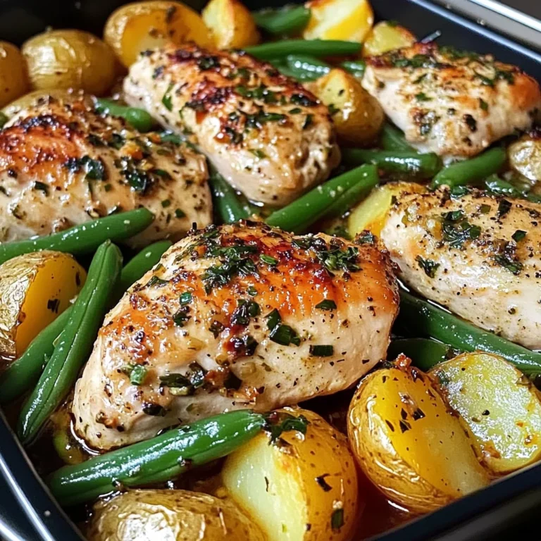 One-Pan Garlic Herb Chicken with Potatoes & Green Beans