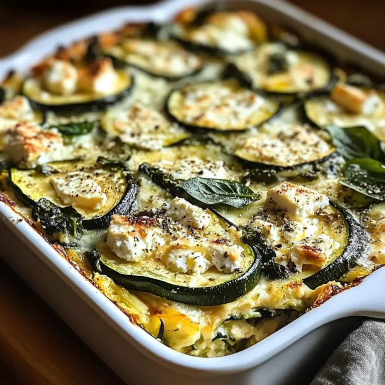 Zucchini Spinach and Feta Casserole