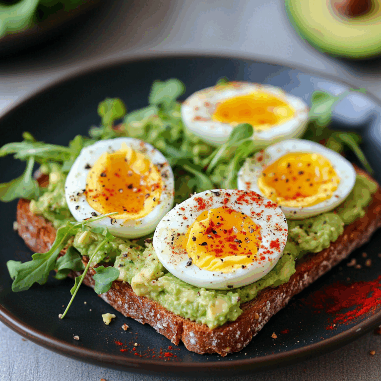 Avocado Cottage Toasts with Soft-Boiled Eggs & Paprika